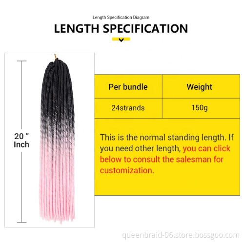 Dreadlocks Crochet Braids Jumbo Dread Hairstyle Ombre Color Synthetic Faux Locs Braiding Hair Extensions For Women
